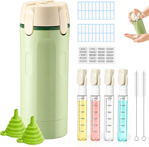 Dispensador 4 en 1 antifugas para viaje y gym